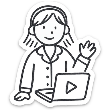 A blogger girl in red pajamas sticker