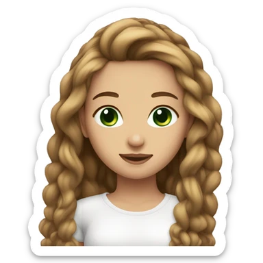 beautiful girl green eyes light brown haie sticker