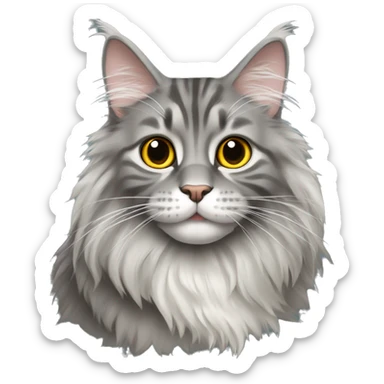 Grey Maine coon cat sticker