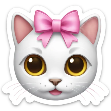 Cute cat with pink bow sticker