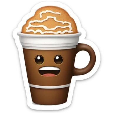 Coffee with gingerbread sticker