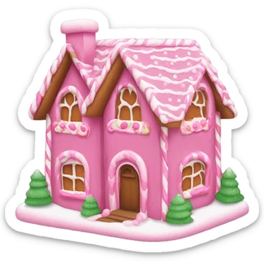 pink gingerbread house sticker
