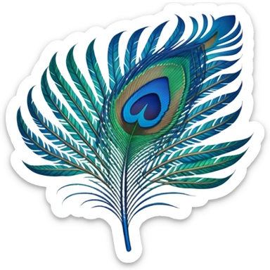 Peacock feather emoji sticker