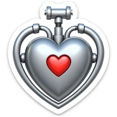 heart with a robot motif sticker