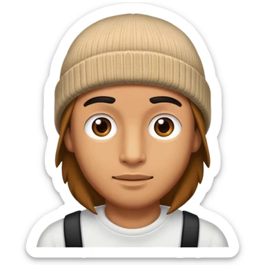 male portrait with beanie sticker