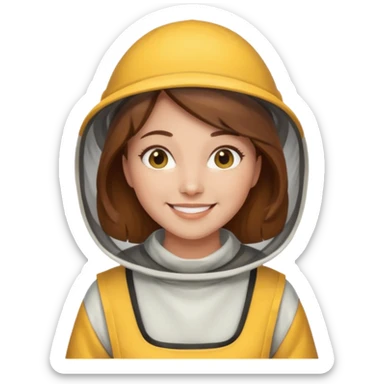 female bee keepers with brown hair sticker