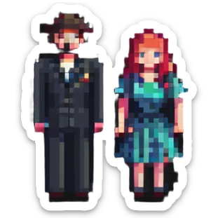 married couple, husband and wife sticker