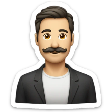 señor con bigote cabello corto sticker