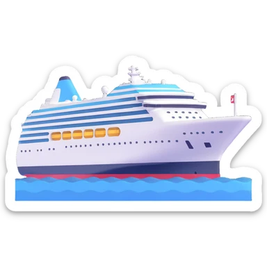 A modern cruise ship sailing on the ocean sticker