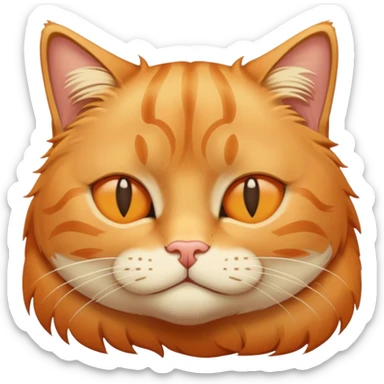 Sleepy orange tabby cat sticker