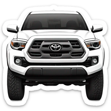 Toyota tacoma white head on view toyota letters in grill sticker