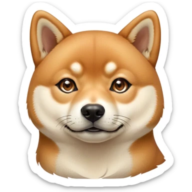Cinematic Noble Shiba Inu Portrait Emoji, Poised and regal, with a compact, agile build and a well-groomed with a creamy underbelly, deep-set soulful brown eyes, Simplified yet sharp and sophisticated features, highly detailed, glowing with a soft, dignified glow, high shine, intelligent and spirited, stylized with an air of elegance, focused and attentive, soft glowing outline, capturing the essence of a watchful and confident companion, so majestic it feels as though it could prance out of the screen with effortless authority! sticker