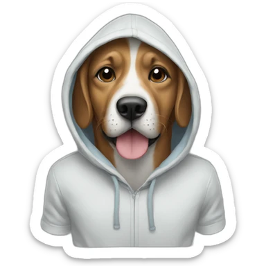 Dog westing a hoddie sticker