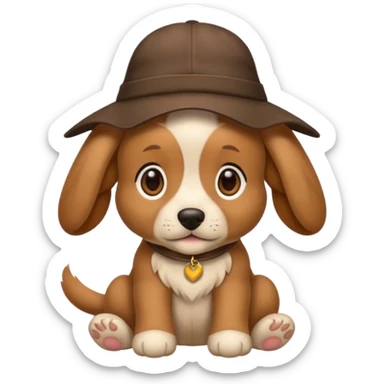 puppy dog with hat  sticker