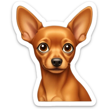 Orange dog Russian toy terrier sticker