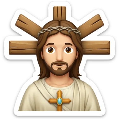 Hazme un emoji con jesuscristo en la cruz sticker