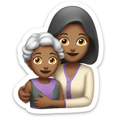 Grandmother with a girl sticker