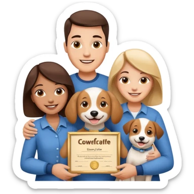 Certified Dog Owner Benefits, family, certificate, dog sticker
