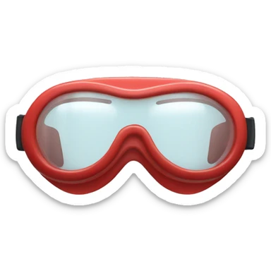 swimming goggles with red frame，cat-eye or spindle-like form sticker