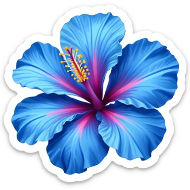 blue hibiscus flower sticker
