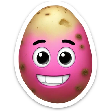 Pink Fire potato sticker