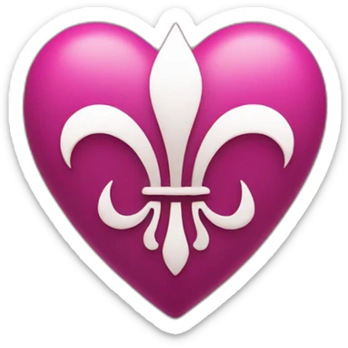 Flor de lis y un corazón sticker