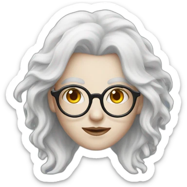 white witch with eyeglasses sticker