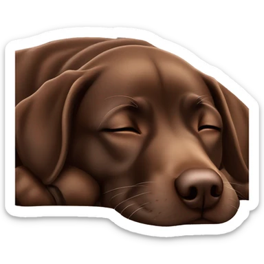 Chocolate labrador sleeping sticker