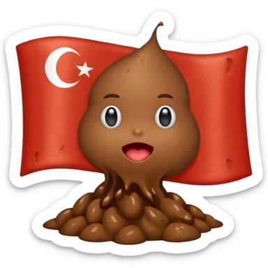 Indonesia flag but poop in mid sticker