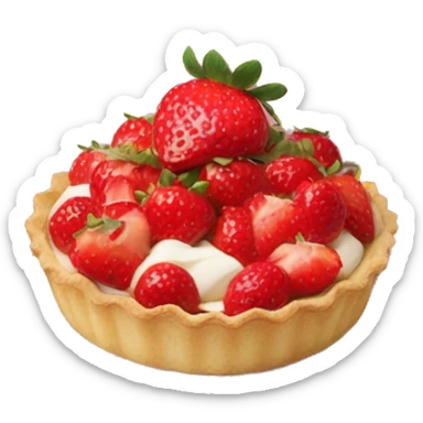 strawberry and cream tart sticker