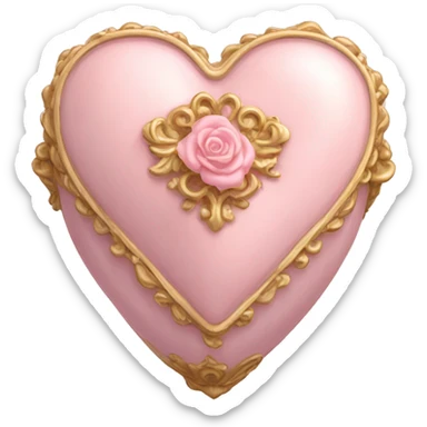 Pale pink Rococo heart box sticker