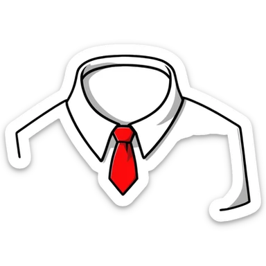 red necktie, formal business accessory sticker