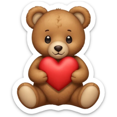 teddy bear with hearts sticker