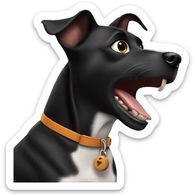 black dog barking sticker