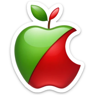 apple company logo in real apple fruit style sticker