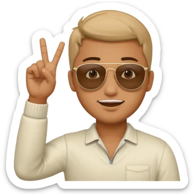 A guys taking of his sun glasses in a emoji like this 😎 🤏 sticker