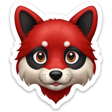 dog with very black tattoed face and red hair sticker