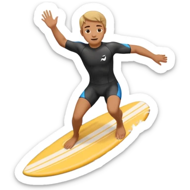 waves with surfer inside sticker