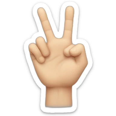 A hand from the wrist with the finger and thumb open sticker