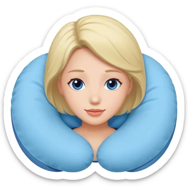 woman using travel pillow  sticker