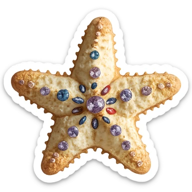 Remove the background, keep only the realistic rainbow pastel bedazzled sea star, photorealistic, preserve all details, transparent background. sticker