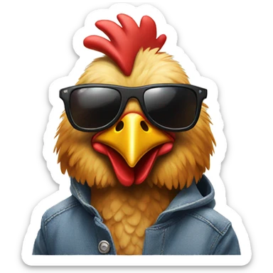 chicken with crocs and sunglasses sticker