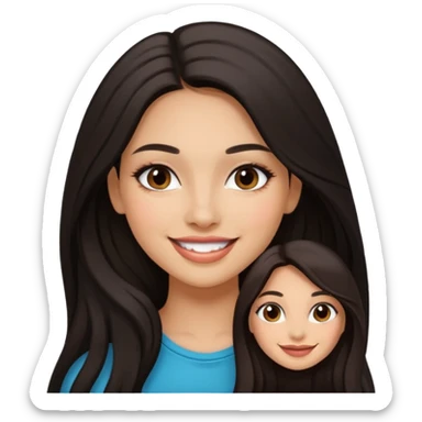 pretty girl dark long hair latina makeup sticker