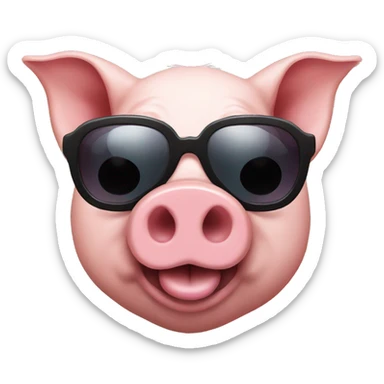 Pig with sunglasses  sticker