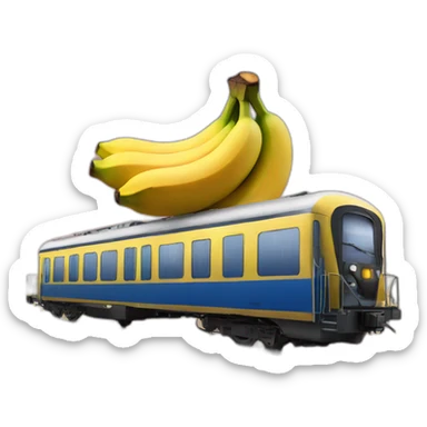 Train in the sky with a banana on it sticker