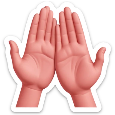 two hands flattening a pink clay on a surface sticker