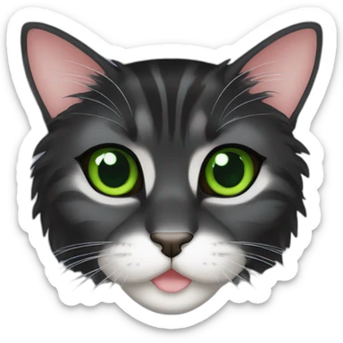 black main coon with green eyes sticker