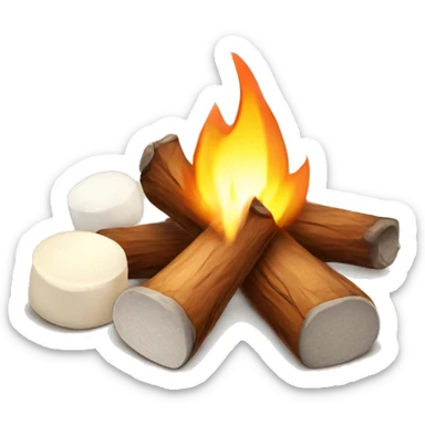 Cute campfire with marshmallows  sticker