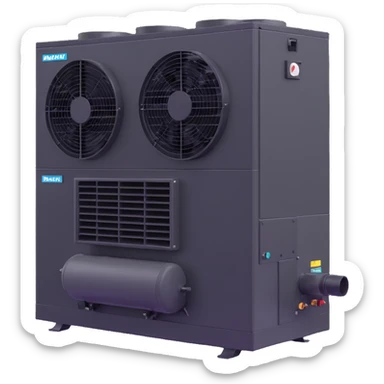 Daikin industrial chiller unit, large commercial cooling equipment sticker