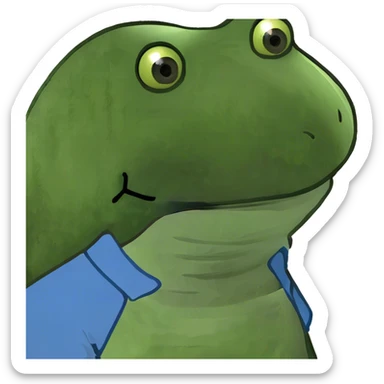 blue shirt solo portrait sticker